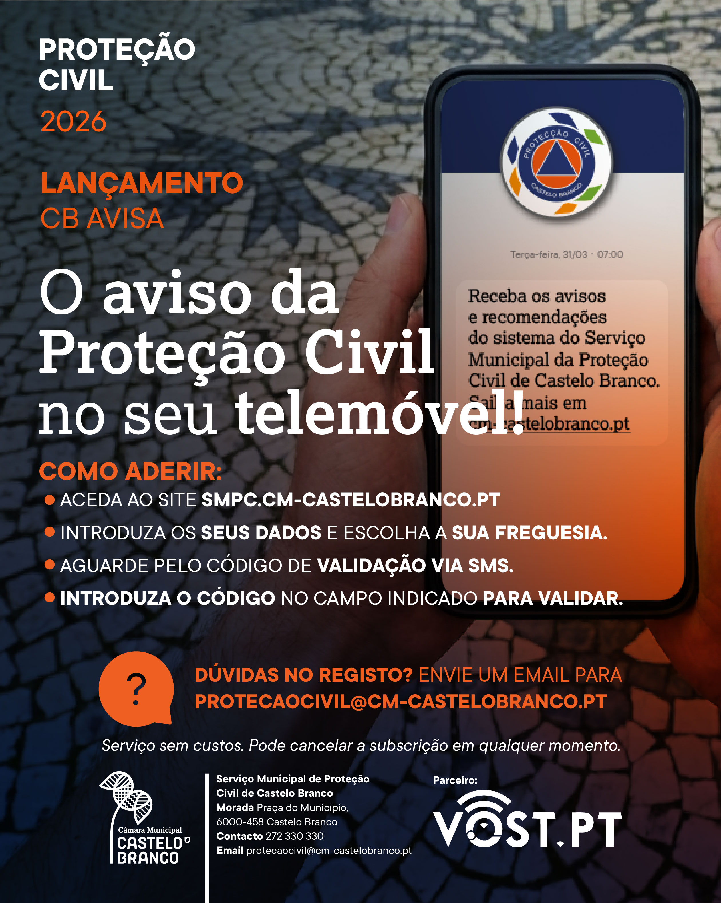 Destaque homepage - Proteção Civil - CB Avisa